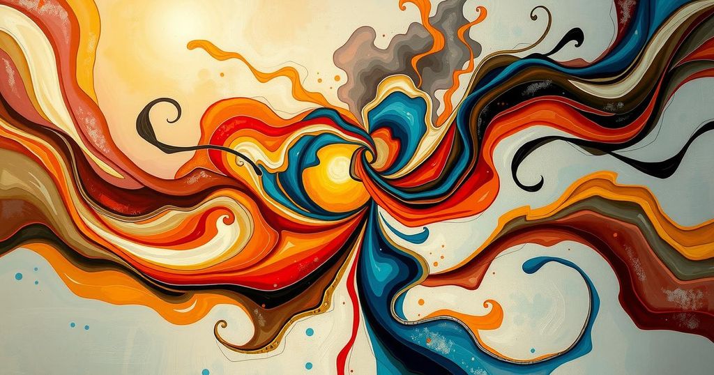 A vibrant abstract artwork symbolizing hope and unity, featuring harmonious colors and interwoven shapes.