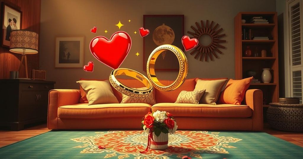 A vibrant scene depicting Tanzanian culture, showcasing marriage discussions, creativity, and entertainment production.