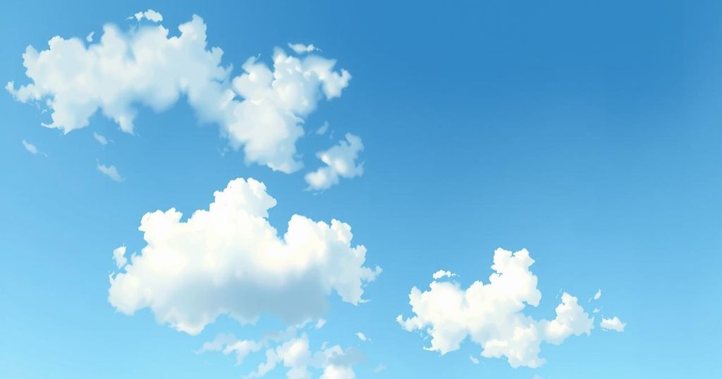 A serene view of a sunny sky with light clouds, representing hope amidst uncertainty in aviation.