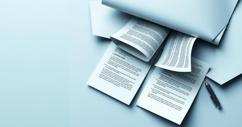 An abstract representation of intelligence, featuring layered document imagery in muted tones, symbolizing strategic insights.