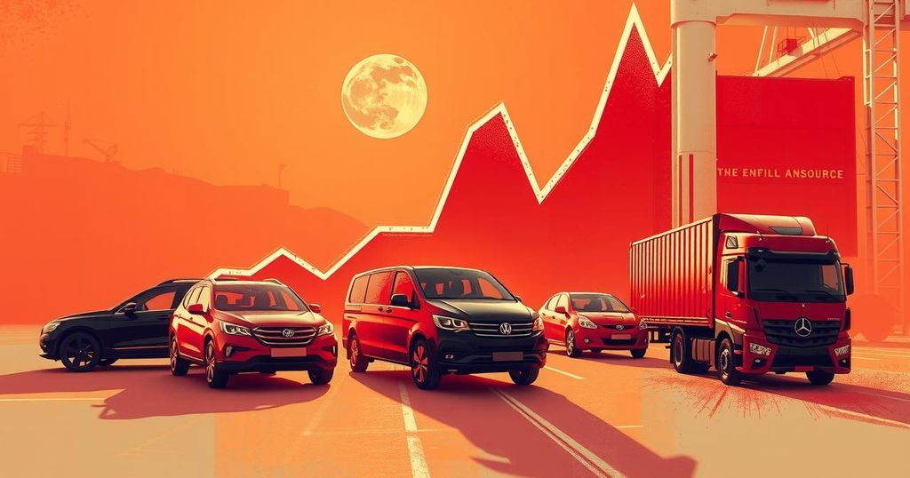 Dramatic decline in vehicle export trends with U.S. tariffs affecting South Africa's automotive industry.